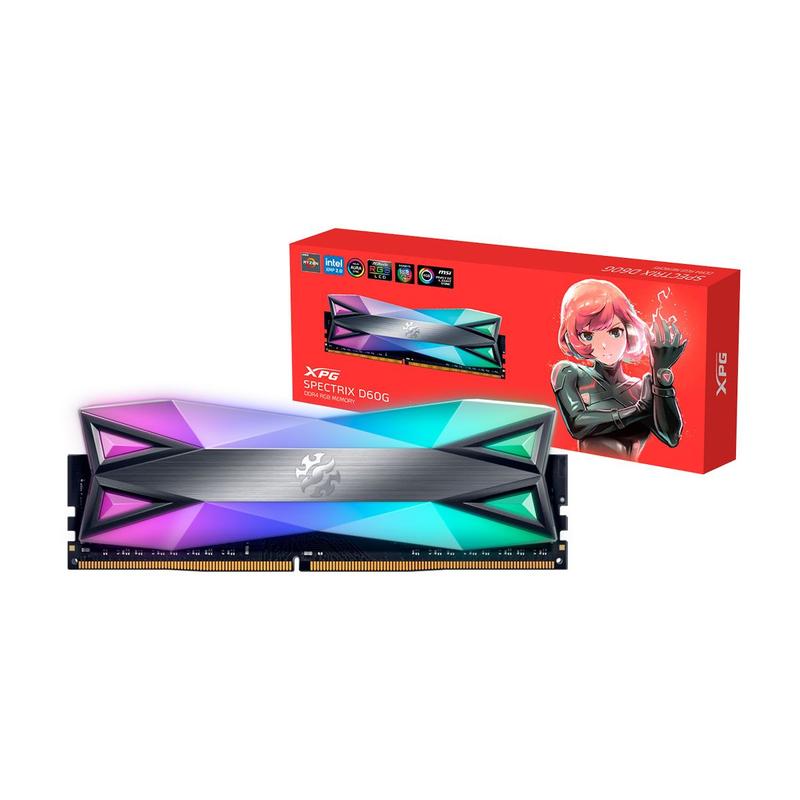 DDR4 3200 8GBx2枚 XPG SPECTRIX D60G Memória XPG Spectrix D60G RGB, 16GB (2x8GB), 3200MHz, DDR4, CL16